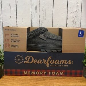 Dearfoams Mens Slippers Black Clog